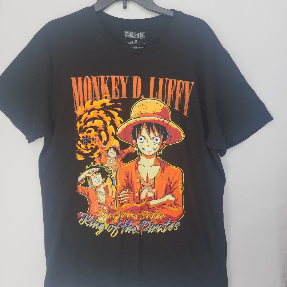 One Piece Monkey D. Luffy King of the Pirates Graphic Tee Black L